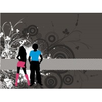 Groovy Couple Silhouette