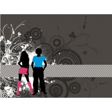 Groovy Couple Silhouette